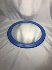 Sweet 1980s Sapphire Postmodern Round Plastic Wall Mirror By Interdesign