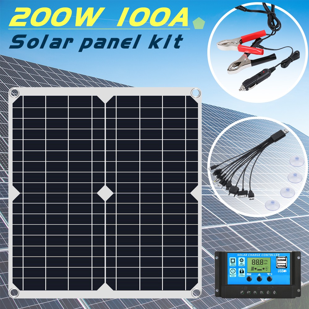 200W Watt 12V Mono Solar Panel Charging Battery Power RV Hom