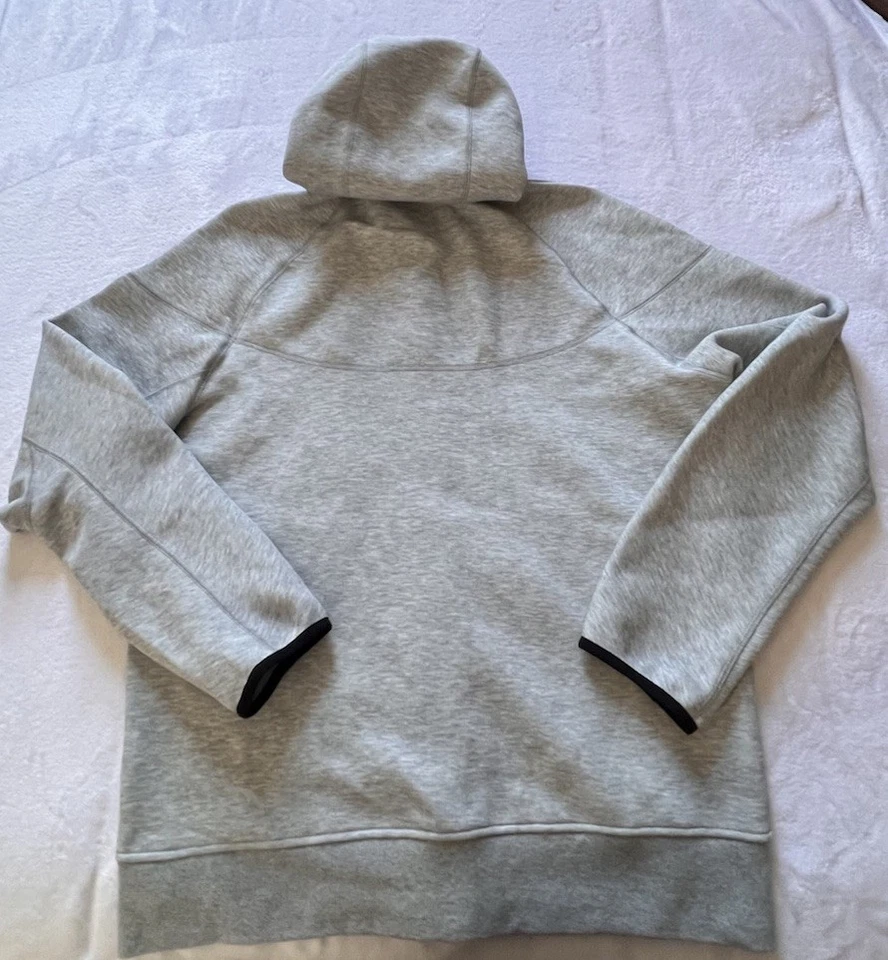 Chaqueta con Capucha Nike Tech Polar Para Hombre Talla Grande Gris Corredor de Vientos Cremallera Completa Foto 4 de 4