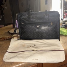 Vintage Gucci Collection Black Briefcase Gold Hardware Zip Inner Pockets