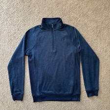 Under Armour Sweater Mens Small 1/4 Zip Mock Neck Pullover Coldgear Loose Blue