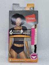Hanes Women's Microfiber Comfort Flex Fit Modern Briefs 6 Pack, XL
