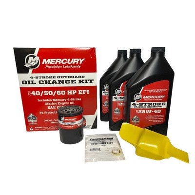Mercury Marine/Quicksilver New OEM 25W-40 Oil Change Kit, 8M0081916, 8M0081912