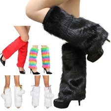 1pair Women Fashion Boot Cuff Fluffy Soft Furry Faux Fur Leg Warmer Boot Toppers