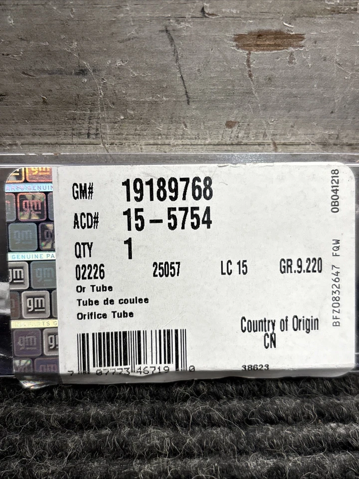 Tubo-cupé delantero GM Orifice ACDelco 19189768 Foto 3 de 3