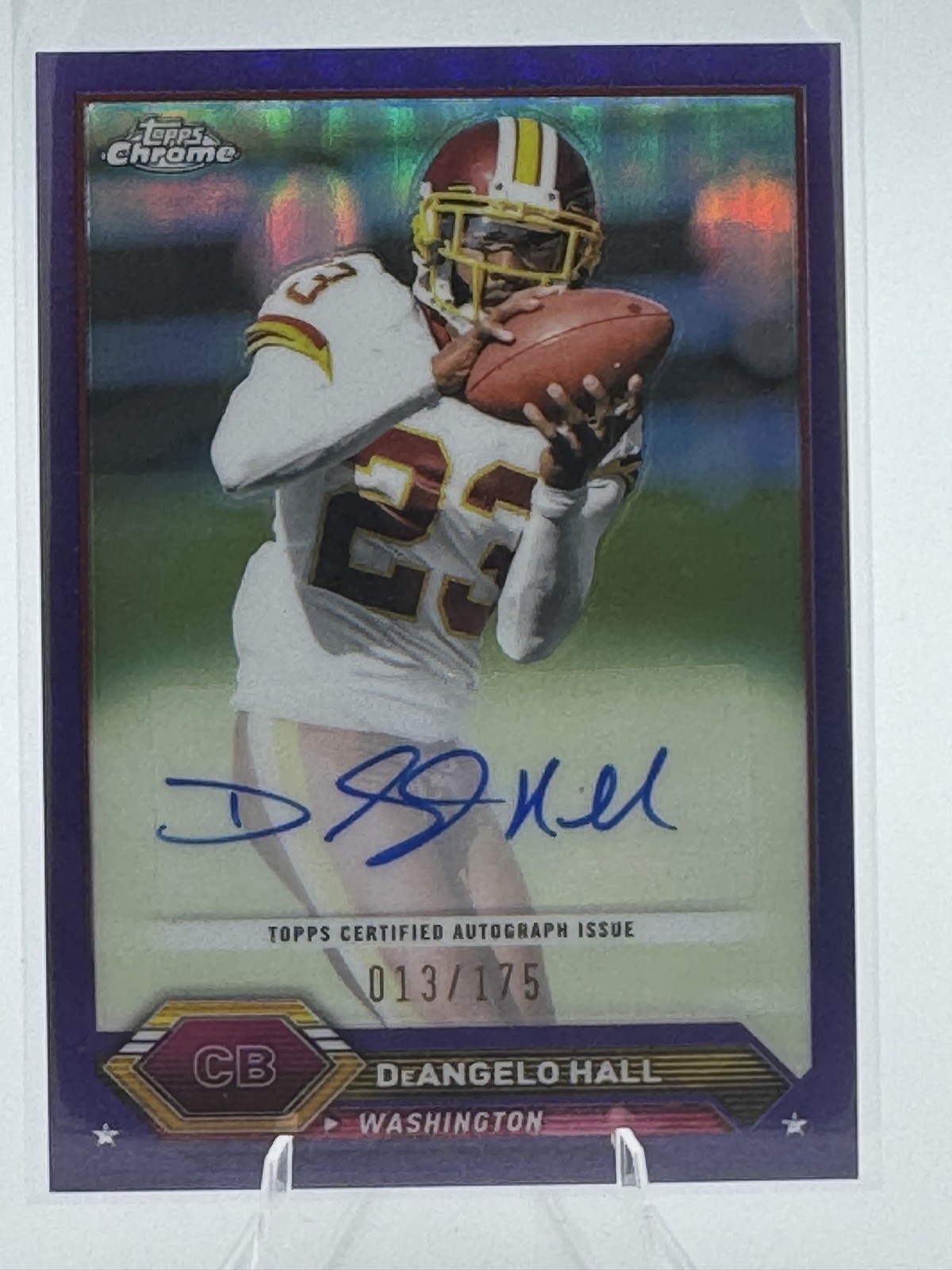 2023 Topps Composite - Topps Chrome Autographs DeAngelo Hall Purple Auto /175