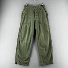 Vintage Military Pants Mens Fits 26x27 OG 107 Baker Trousers Sateen Vietnam 70s