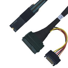 50cm PCIe 4.0 M.2 To U.2 Adapter SFF8639 NVMe SSD Cable 15Pin Power Left