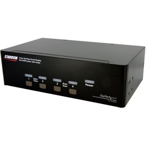 Startech 4 Port Dual Dvi Usb Kvm Switch With Audio & Usb Hub - 4 X 1 - 8 X Dvi-i - Picture 4 of 7