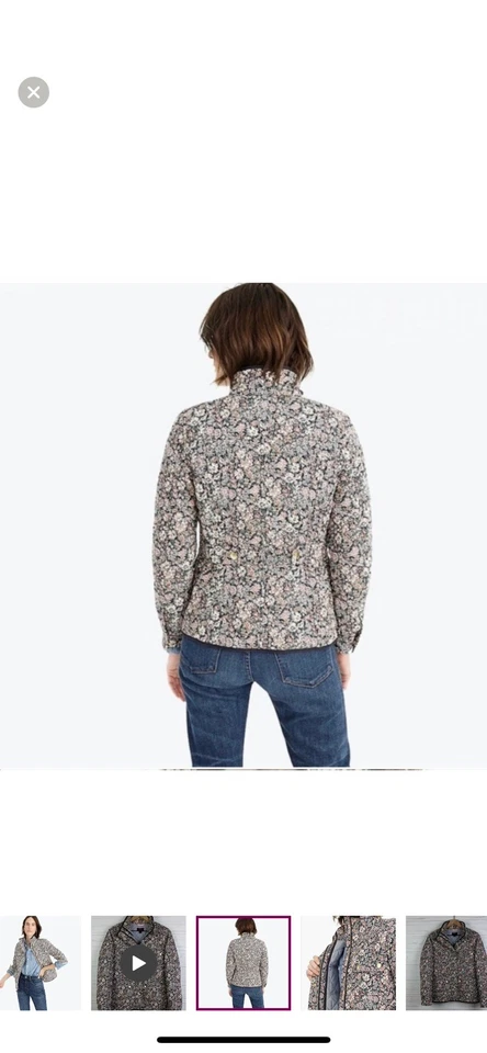 Chaqueta floral J Crew Downtown Field abrigo utilitario para mujer S Foto 2 de 4