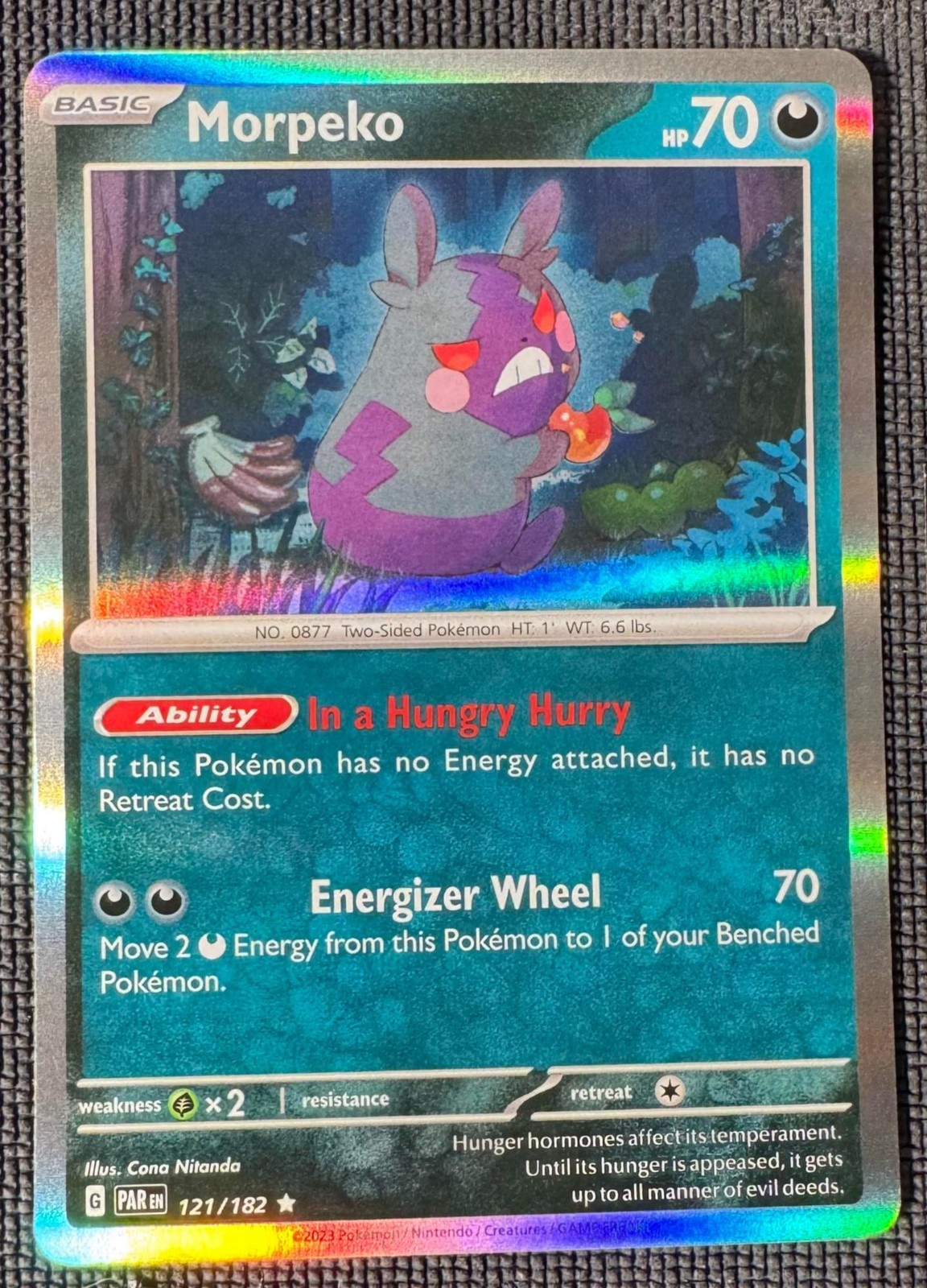MORPEKO 121/182 R PARADOX RIFT POKEMON HOLO NM