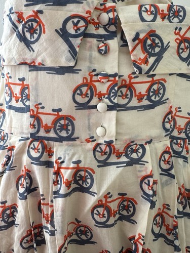 Anthropologie Postmark Size 2 Dress Bike Lane Print Strapless Retro Pin Up EUC - Picture 7 of 8