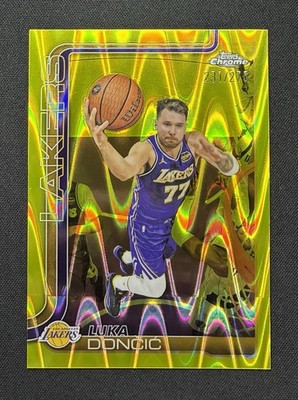 2025-26 Topps Chrome Update Luka Doncic #2 Yellow RayWave 231/275 Lakers