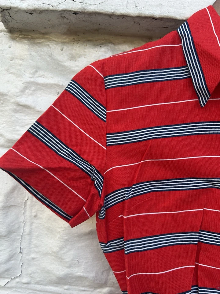 Mameluco vintage años 70 Bobby Brooks para mujer a rayas rojas suite de juego hippy Foto 3 de 4