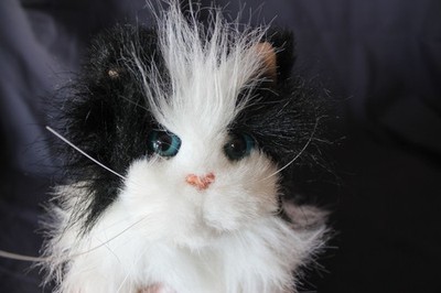 FurReal Friends Interactive Kitten Hasbro Black & White with Blue eyes - clean!