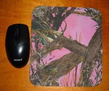 Mossy Oak Break Up Real Tree Camo Camouflage Hot Pink Mouse Pad Desk Chic Office
