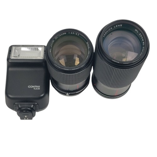 Contax 137 Ma Quartz + 2 Yashica 80-200mm - 35-105mm Lenses + Contax TLA20 Flash - Picture 4 of 12