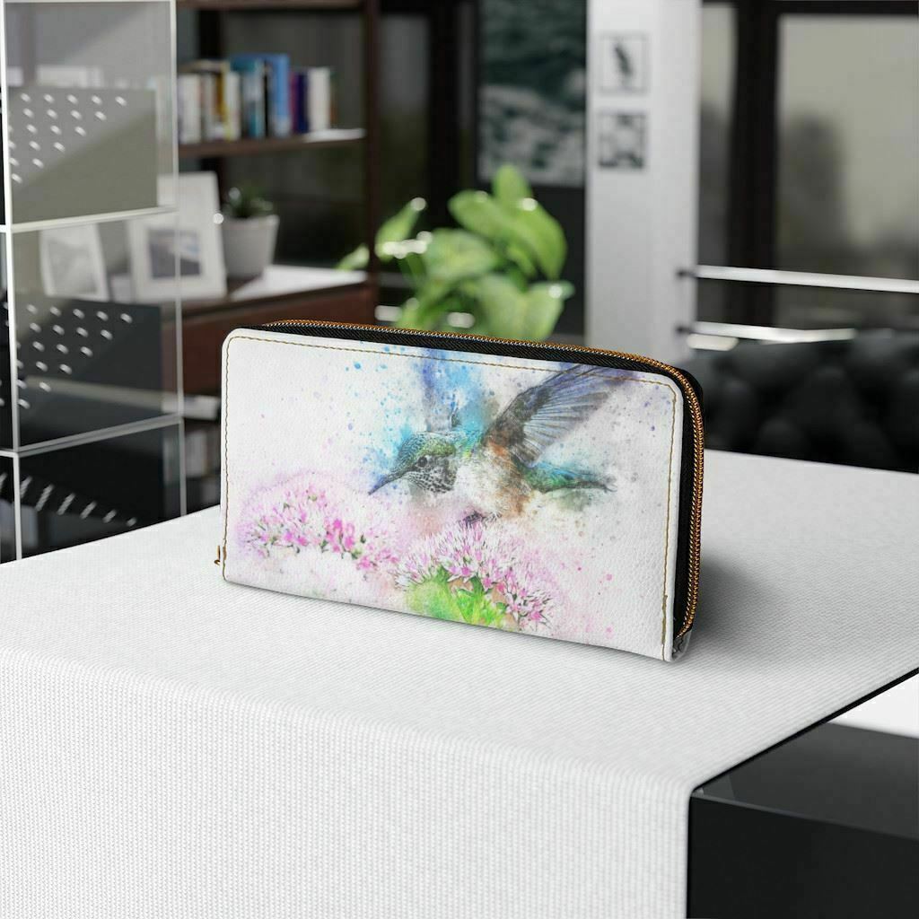 Hummingbird Faux Leather Zipper Wallet-Women Wallet-Wallets For Women image 3