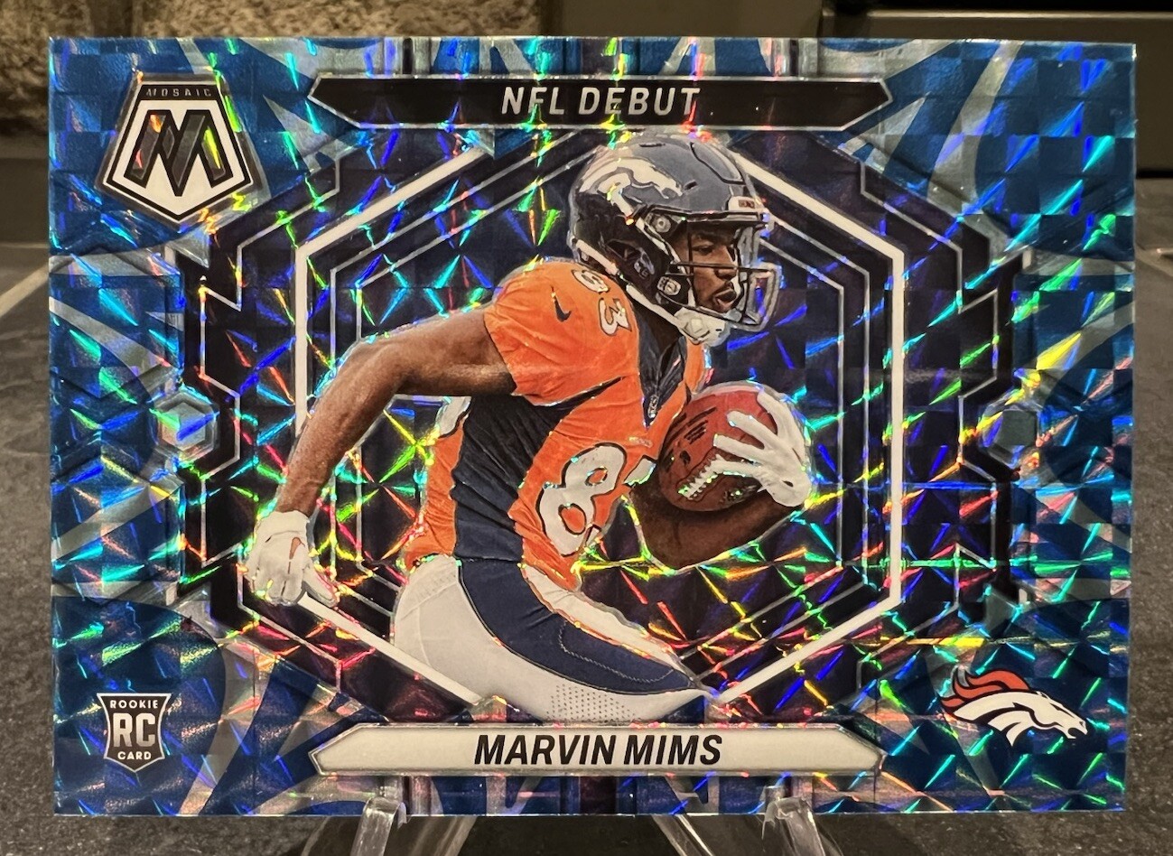 Marvin Mims 2023 Mosaic NFL Debut Blue Reactive Prizm #ND-13 Broncos RC Rookie