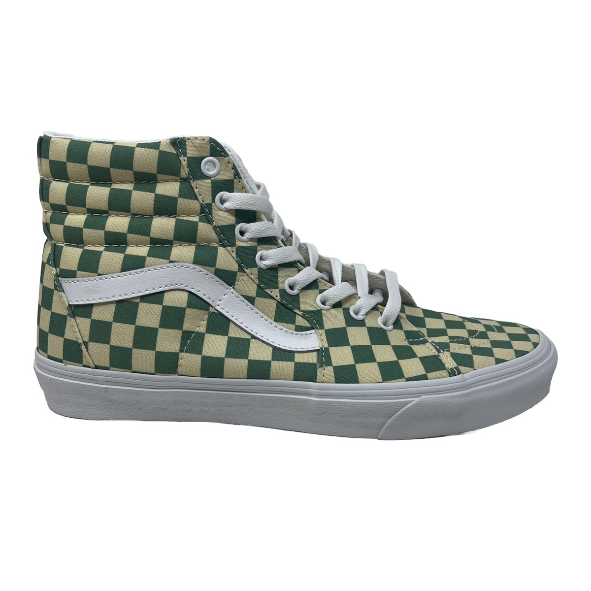 Vans Sk8 Hi Men's 13 Light Green Checkerboard Check Skate Shoes New