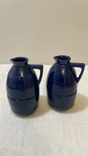 Vinegar And oil Cobalt  Blue Cruet Set On A Base