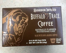 Lot NIB 10 Kcup Buffalo Trace Bourbon Infuse Coffee Brew Pod Holiday Halloween