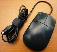 Vintage Black MUS9J 2-Button Mechanical Ball PS/2 Mouse - Cleaned  Tested