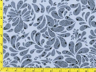 Blue Mosaic Tear Drop Petals on Light Blue By The Yard CPABLU06035