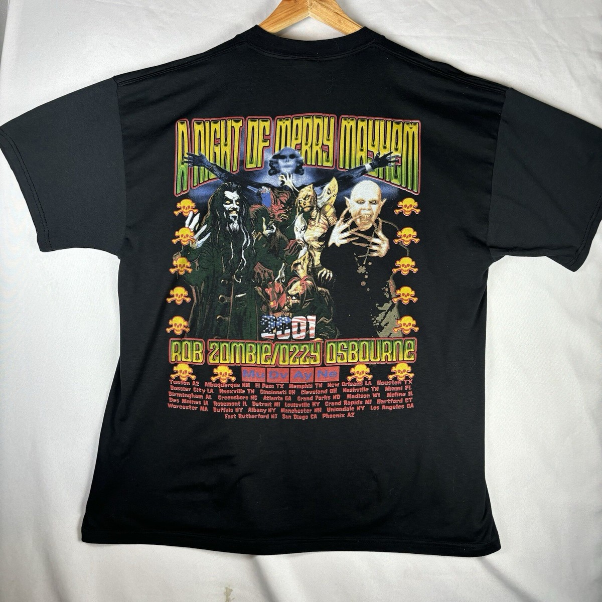 Ozzy Osbourne A NIGHT OF MERRY Tシャツ Ozzy Osbourne Rob Zombie Shirt Night Of Merry Mayham Vintage