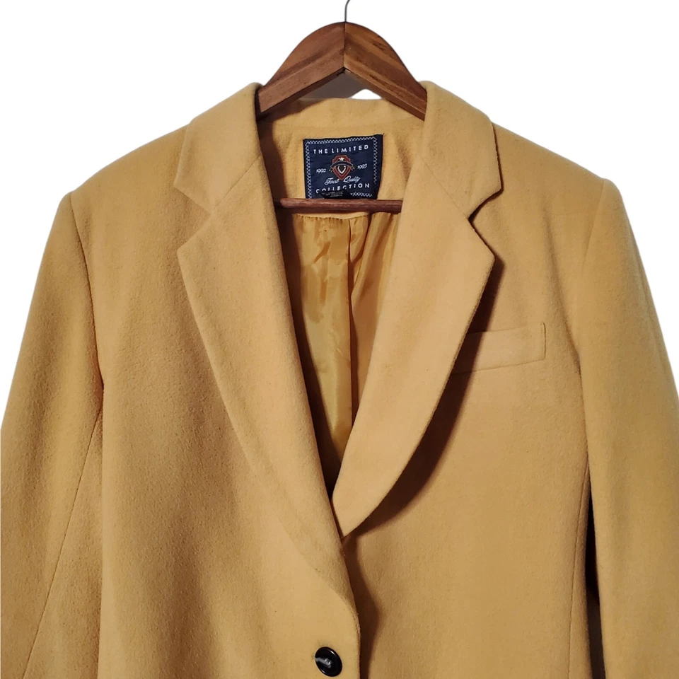 Chaqueta Blazer The Limited Talla M Lana Mezcla Cachemira Amarillo Años 90 Para Mujer Foto 2 de 4
