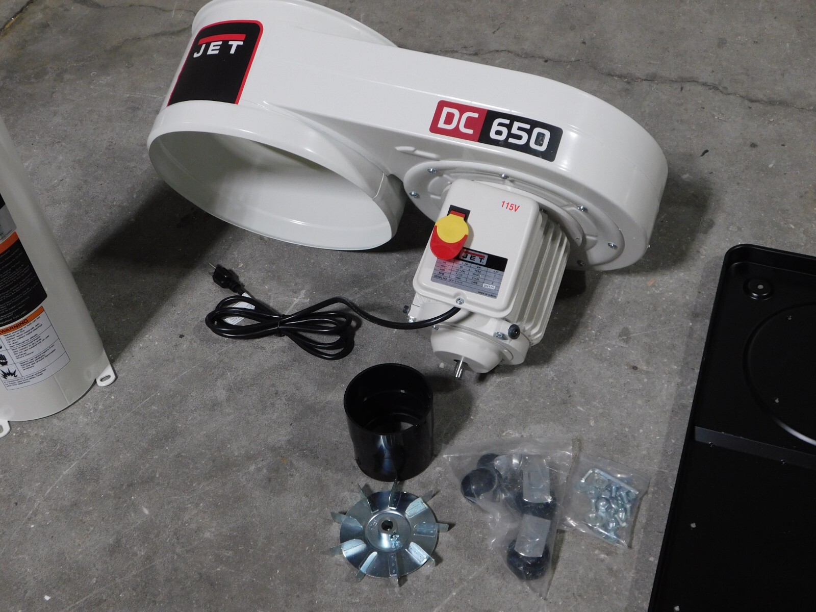 JET DC650 Dust Collector (Machine Base Only) 1HP 115/230V 1PH 708642