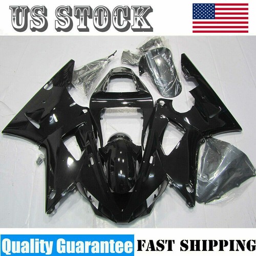 Glossy Black Fairing Kit for Yamaha YZF R1 2000 2001 ABS Injection Body ...