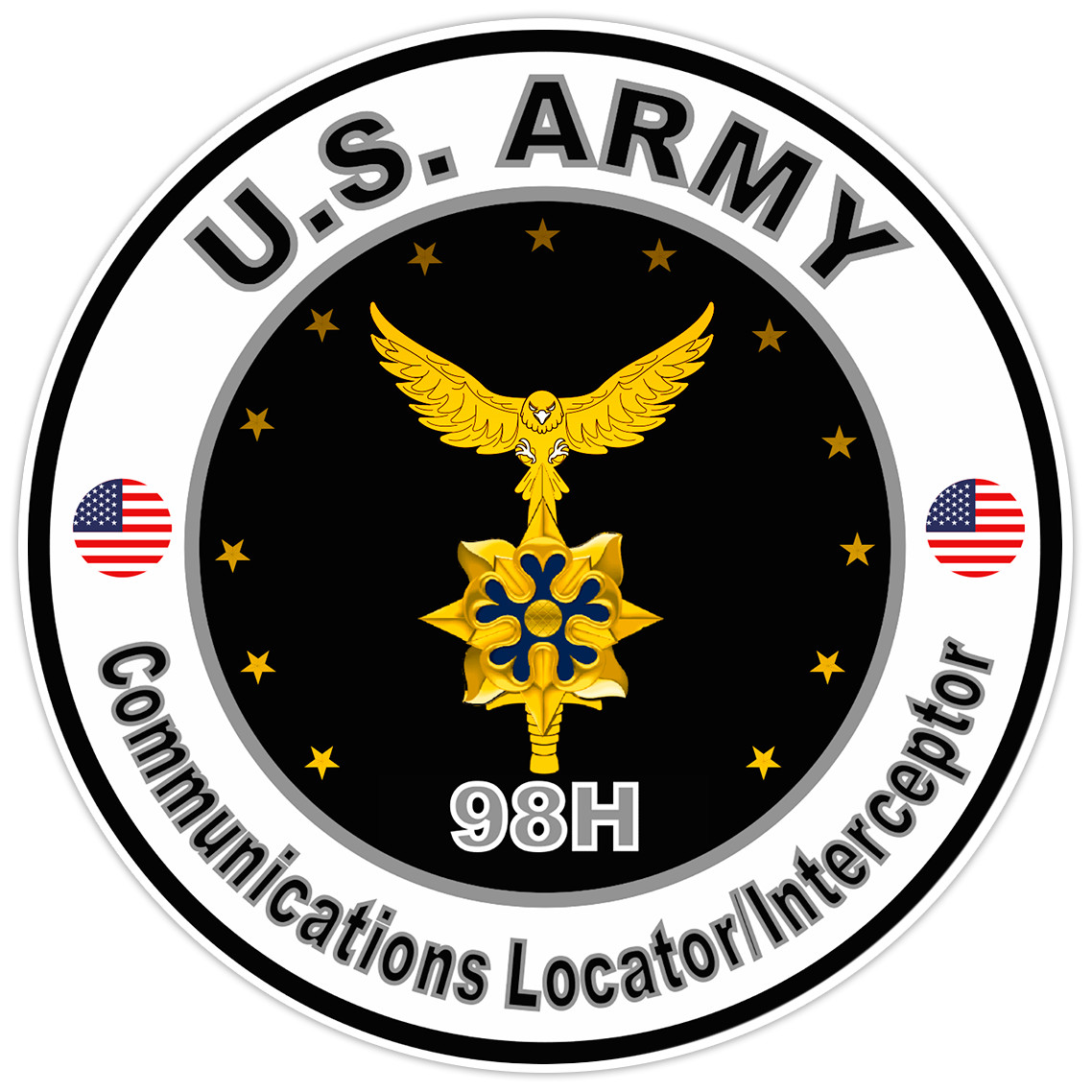 US Army Communications Locator/Interceptor Bumper Sticker Military Decal 5"