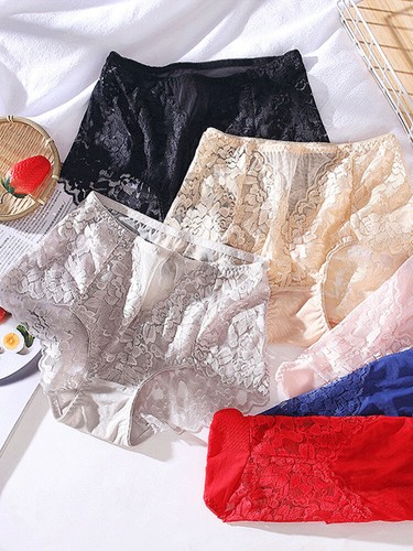 Women Sexy Full Lace French Underwear Ladies High Waist Briefs Knickers Pants ∂ - Picture 11 of 18