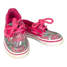 Sperry Top-Sider Pink Sparkle Girls Size 6.5 Toddler Flowers Sequins Pink