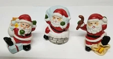 Vintage Santa Set Of Three Artmark Christmas Figurines