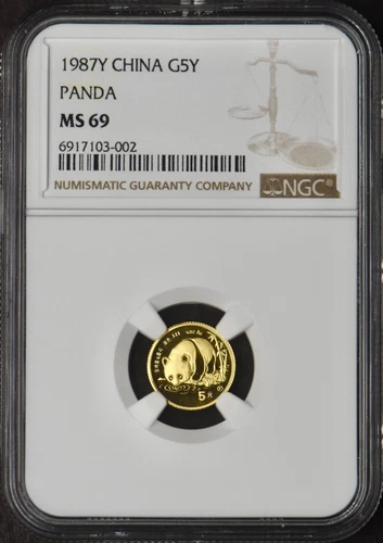 1987-Y China Gold 5Y Panda - NGC MS69 - ✪COINGIANTS✪