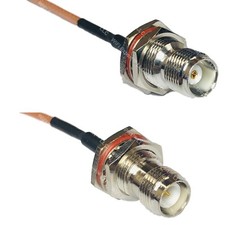 RG316 TNC FEMALE BULKHEAD to RP-TNC FEMALE BULKHEAD RF Cable Rapid-SHIP LOT