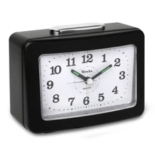ANALOG LOUD-ALARM CLOCK Quartz Accuracy Battery Powered Black