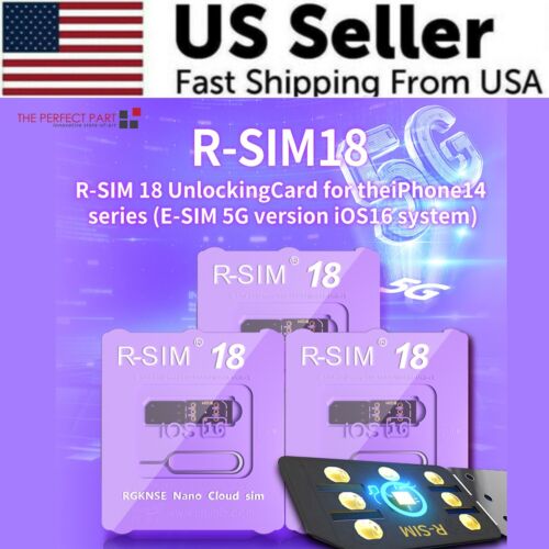 Carte de déverrouillage R-SIM18 RSIM 18 Nano pour iPhone 14 Plus 13 12 11 Pro Max X XR iOS 16 - Photo 1 sur 24