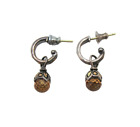 Sterling Silver Citrine Dangle Earrings John Hardy 18K Yellow Gold &