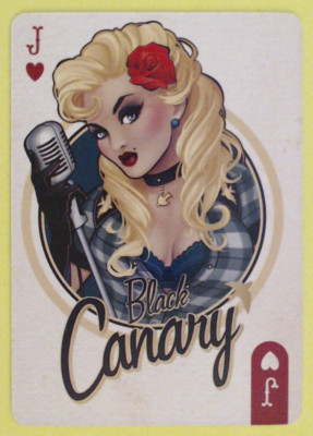 DC Bombshells - Poker Card - Jack of Hearts - Black Canary (Name Halo)