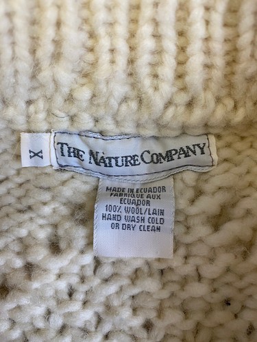 The Nature Company 100% Wool Fisherman Cable Knit Size X Chunky Vtg - Picture 2 of 4