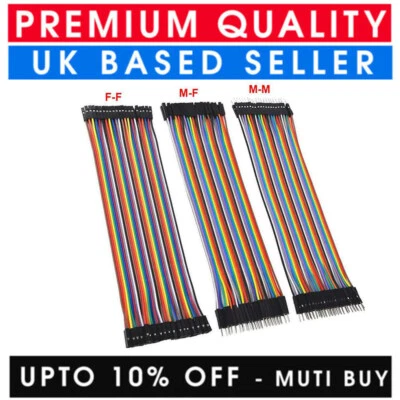 PLATINUMONLINE-UK 40PCS DUPONT CABLES RIBBON GPIO 10/20/30CM JUMPER BREADBOARD WIRE M-F/M-M/F-F