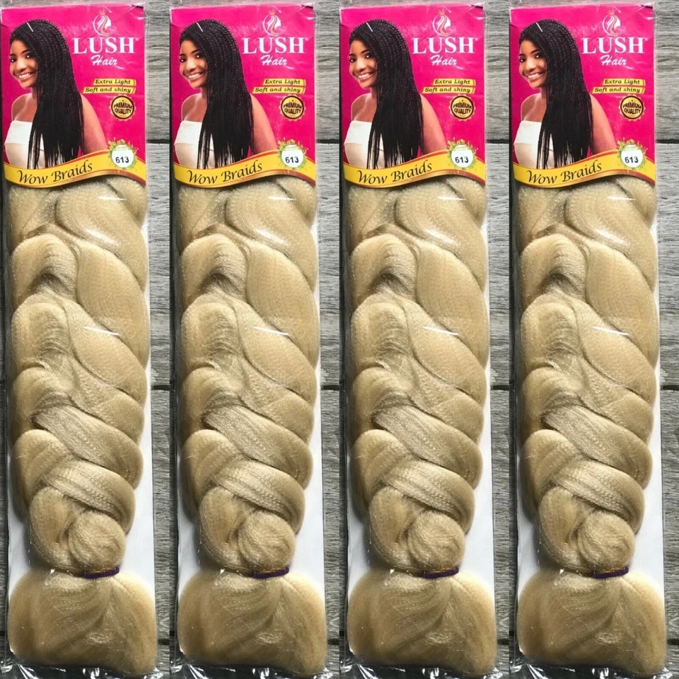 ¡NUEVO!!! 3 PACKS PELO RUBIO TRENZADO EXTENSIÓN COLOR 613 28" Foto 3 de 4