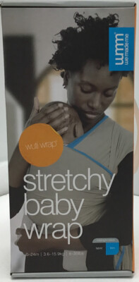 We Made Me Wuti Wrap Stretchy Baby Wrap Midnight Black, ( 0-24 M/8-35 Lbs )
