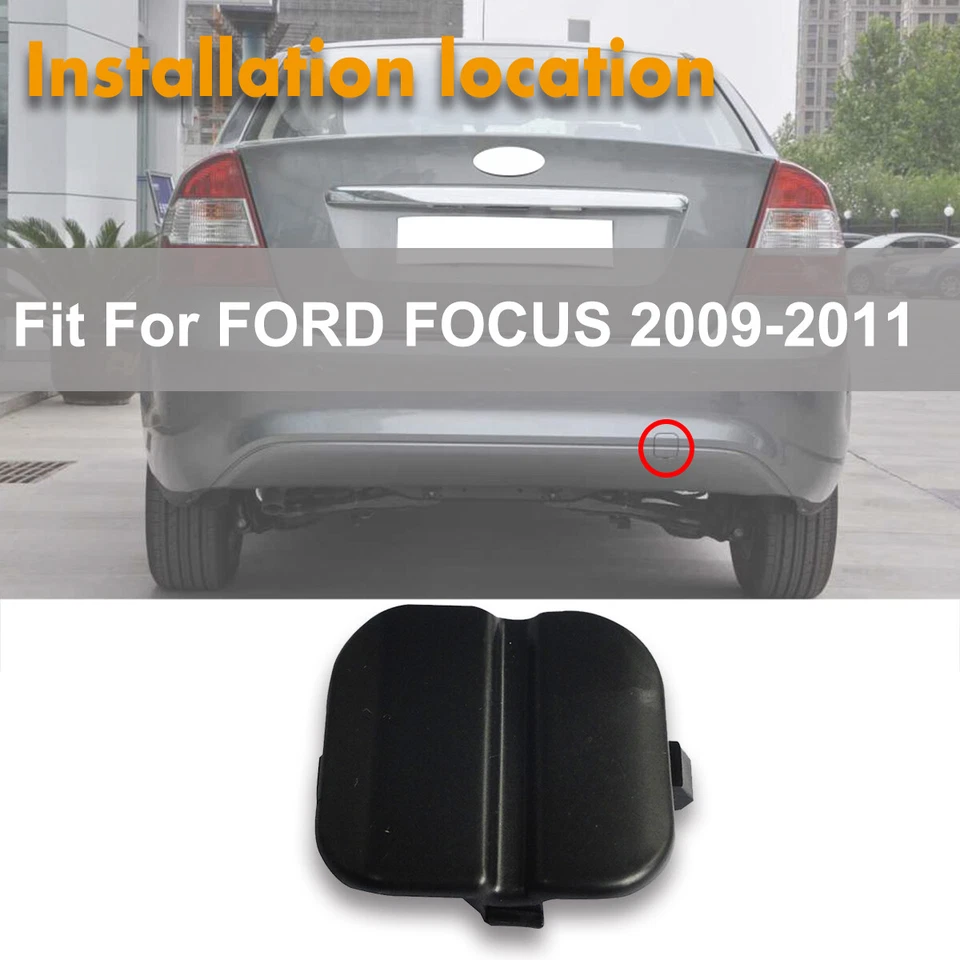 Tapa de gancho de ojo de remolque para parachoques trasero 1 pieza para Ford Focus 2009-2011 sedán Foto 2 de 4