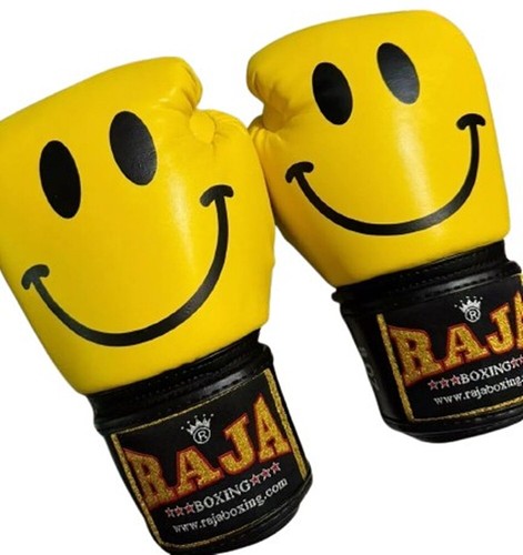 RAJA Boxing Gloves Muay Thai Smile training Semi Leather made in TH Size 12-18oz - Picture 5 of 11