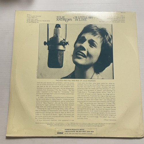 Julie Andrews A Little Bit In Love Vinyl Record 12” 33 RPM RPG 7511 Rainbow 1976 - Picture 22 of 24