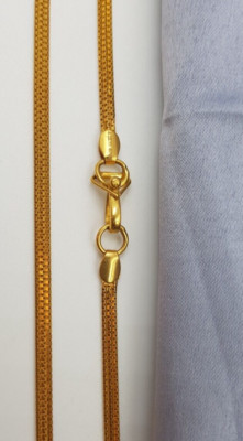 Daily Use 22K Gold Chain Flat Herringbone Style Chain Necklace Design Hallmark